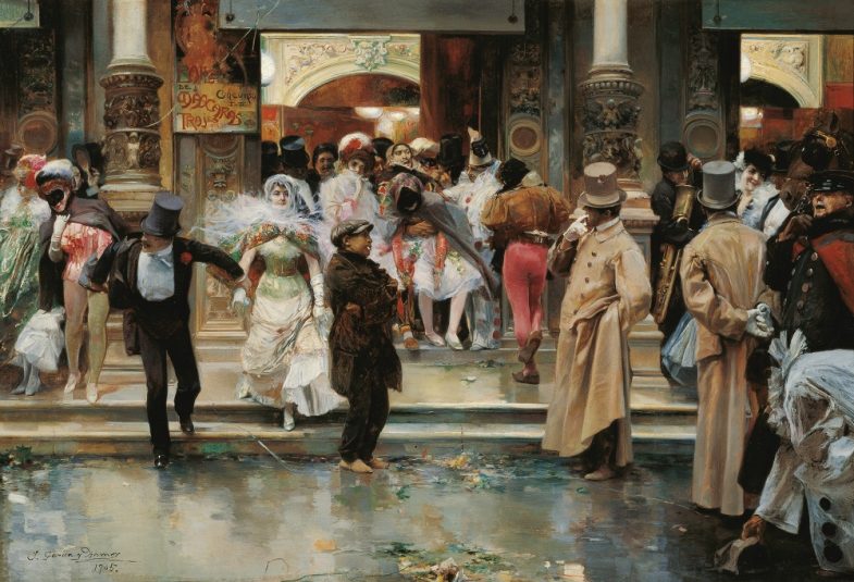 Salida de un baile de mascaras