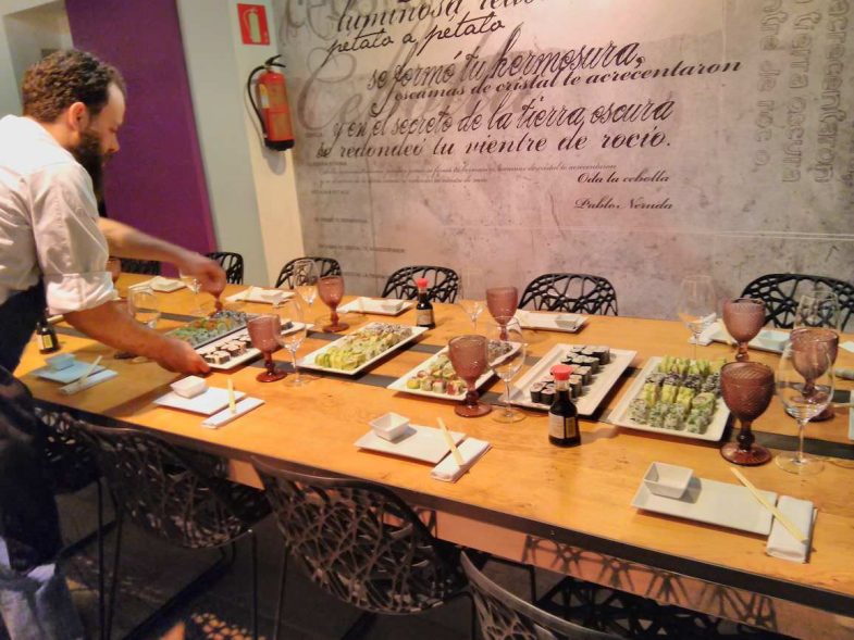 Degustación del sushi que habíamos preparado