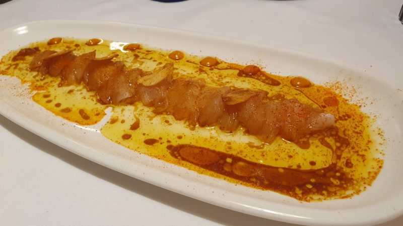 La Raquetista en la Habana 9 Tiratido de pargo, ajo y guindilla