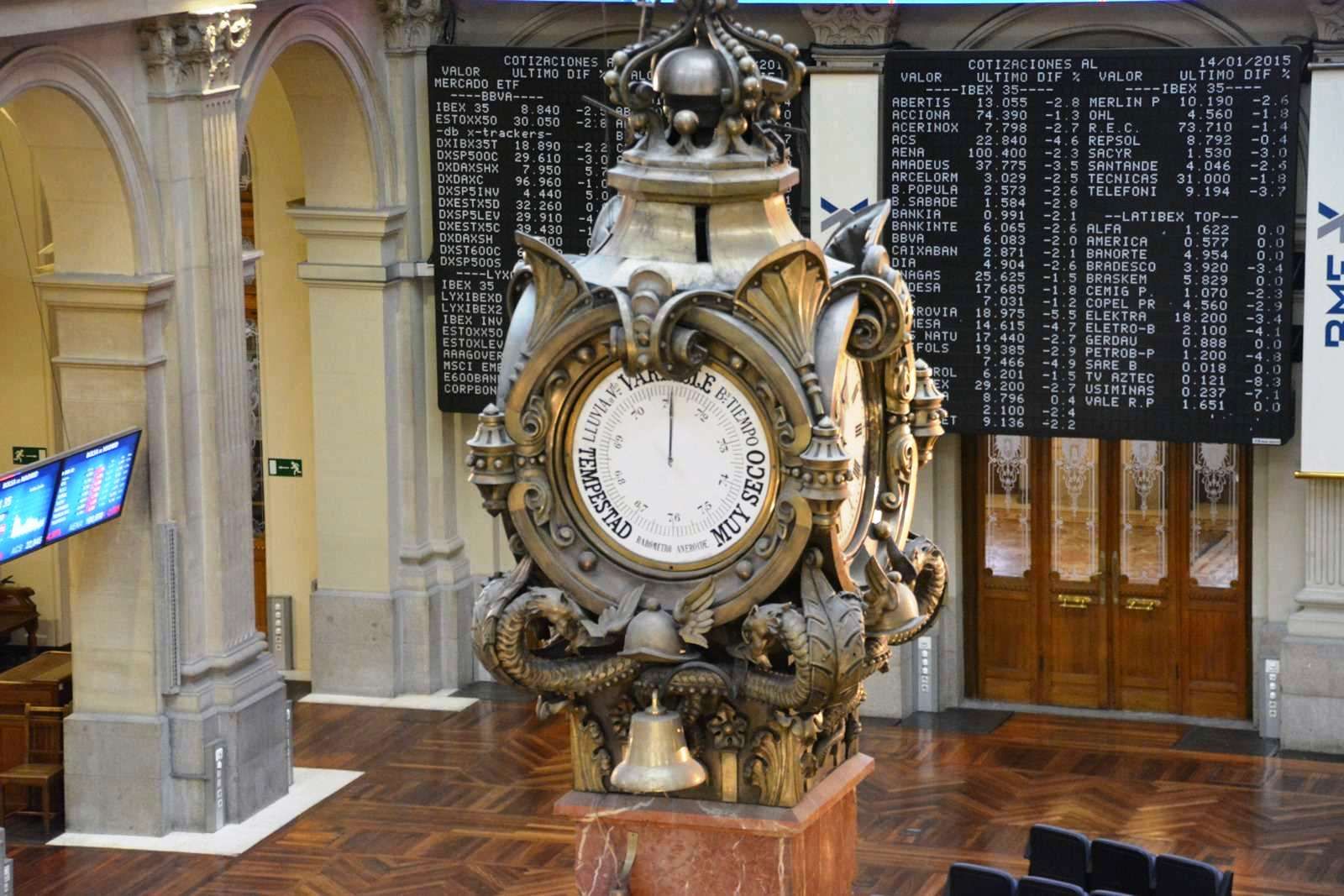 Reloj del palacio de la bolsa de Madrid