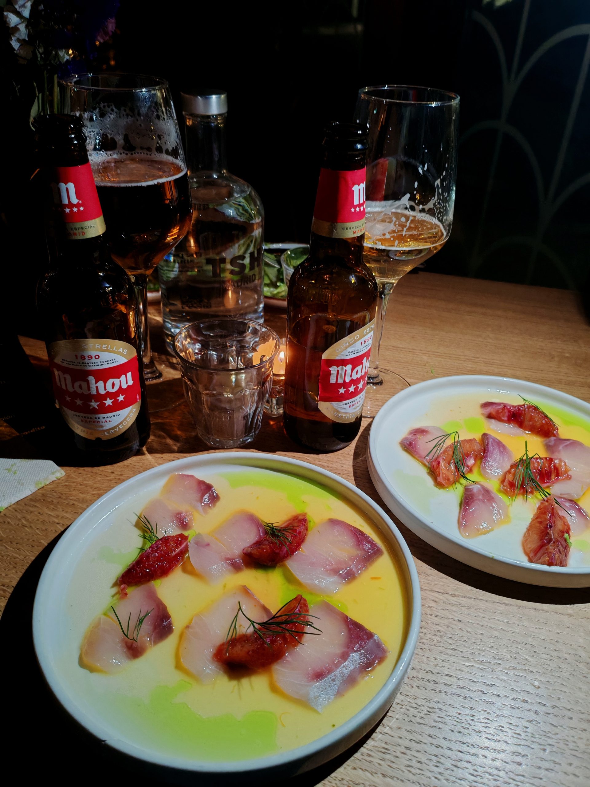 Kitchen Takeover 9 Crudo de pez limón con aguachile de naranja sanguina, pomelo, lima y aceite de eneldo
